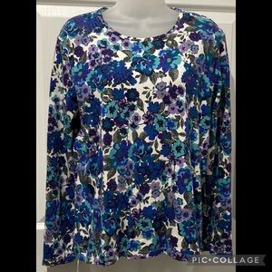 {SALE} Laura Scott floral long sleeve shirt -L-